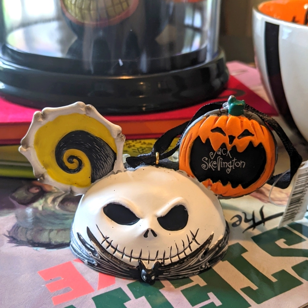Disney Parks Jack Skellington Mickey Ear Hat Ornament Nightmare Before Christmas